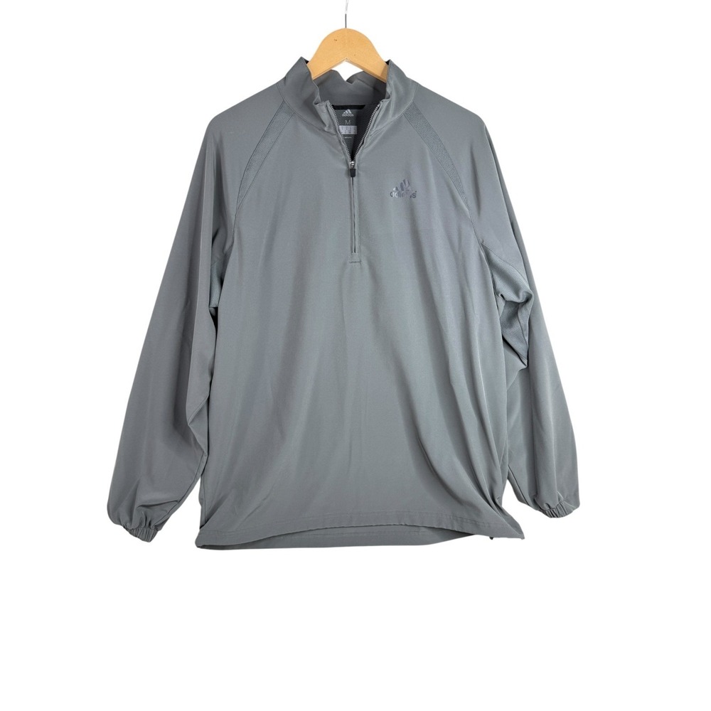 Adidas Men's Quarter Zip Activewear Pullover size Medium Light‎ Gray
